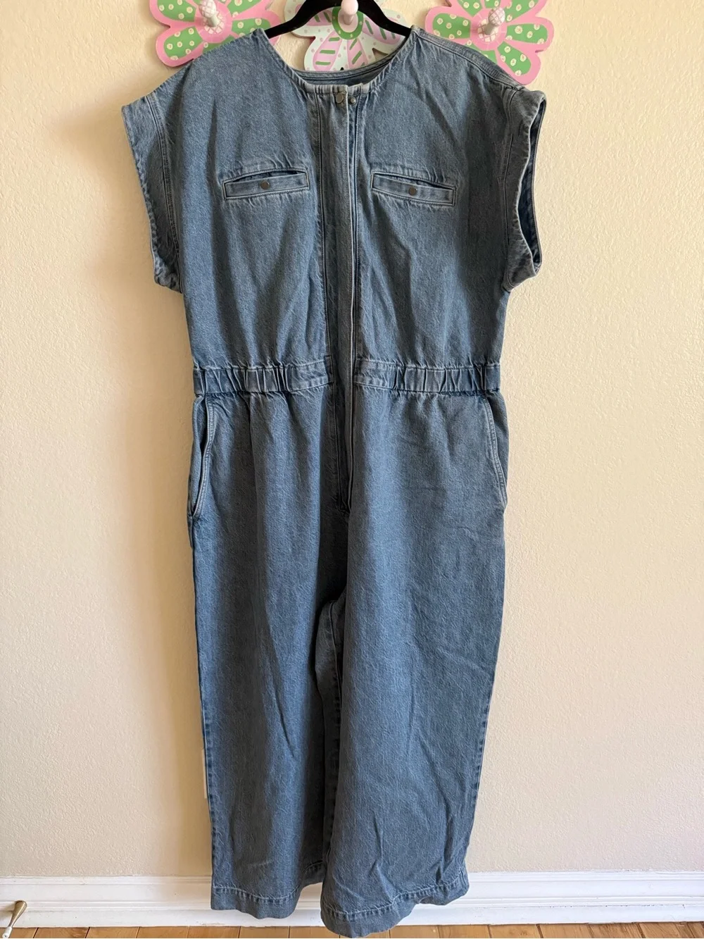 NWT Banana Republic Blue Denim Jumpsuit Size XL Tall